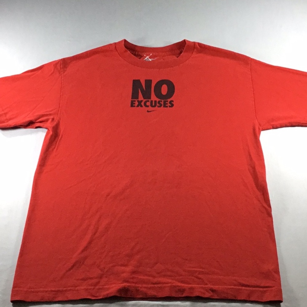 Nike Y2K Red Athleisure Cotton Tee Logo Streetwear Size M